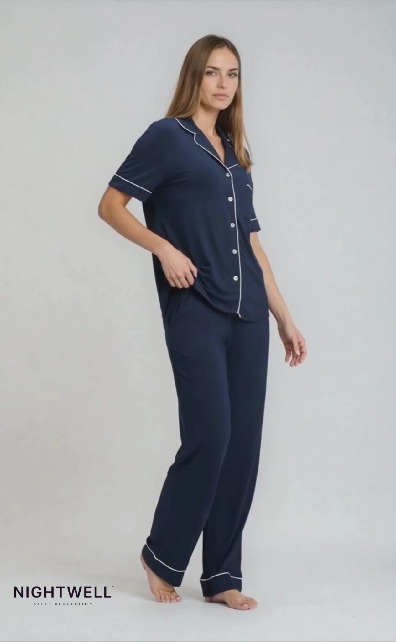 Load video: SP-01 Equinox™ - Cooling Short Sleeve Pajama Set